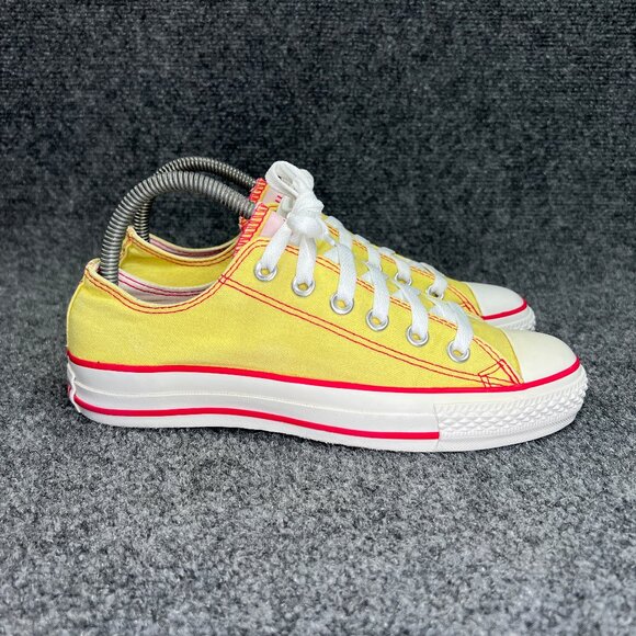 Converse Shoes Women's SIze 7 Yellow Red Canvas Chuck Taylor All Star low Lace - Picture 1 of 11